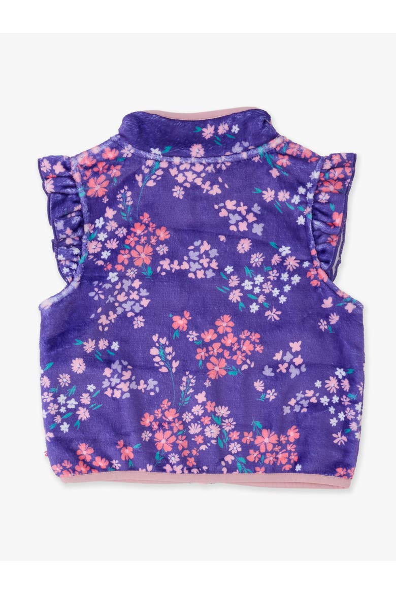Ruffle Marshmallow Fleece Vest, Alternate, color, Purple Meadow