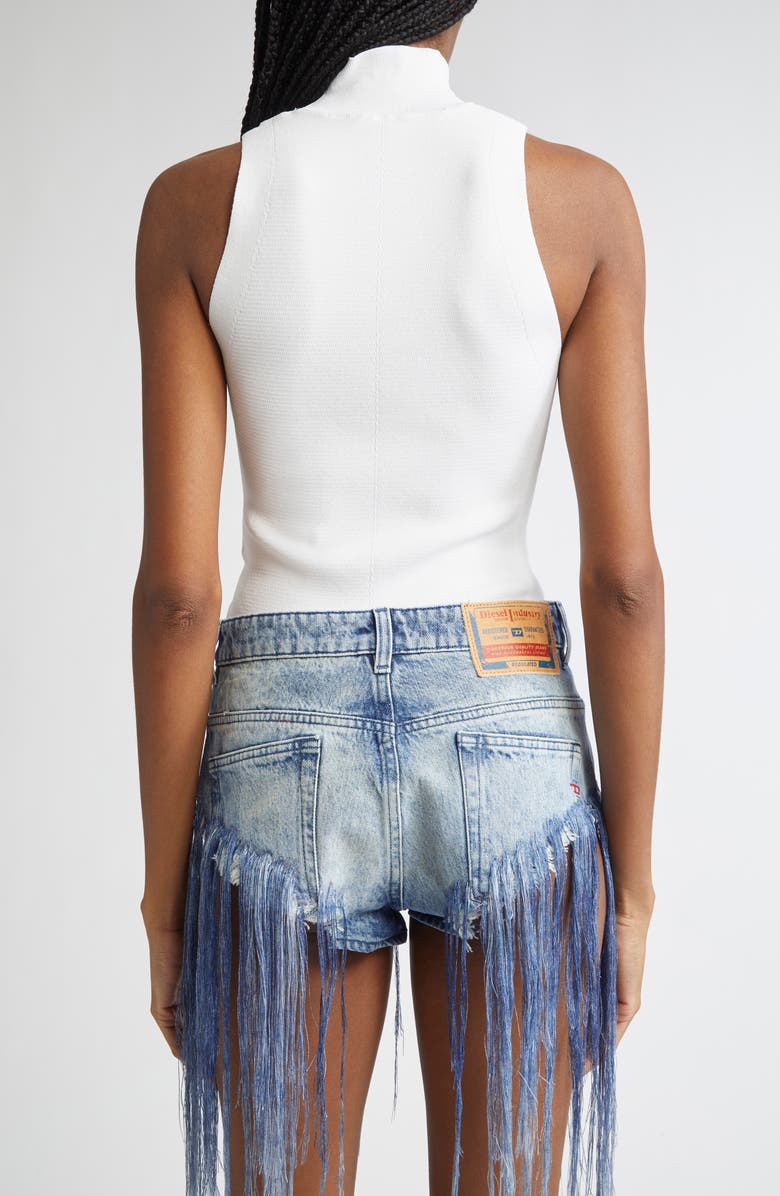 DIESEL<sup>®</sup> Onervax Logo Embellished Cutout Sleeveless Rib Top, Alternate, color, White