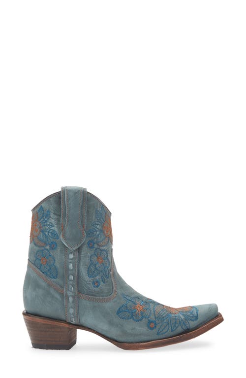 G Circle G Flower Embroidery Western Boot In Blue