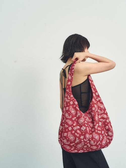 Lost Pattern Nyc "paisley" Cotton Hobo Shoulder Bag In Multi