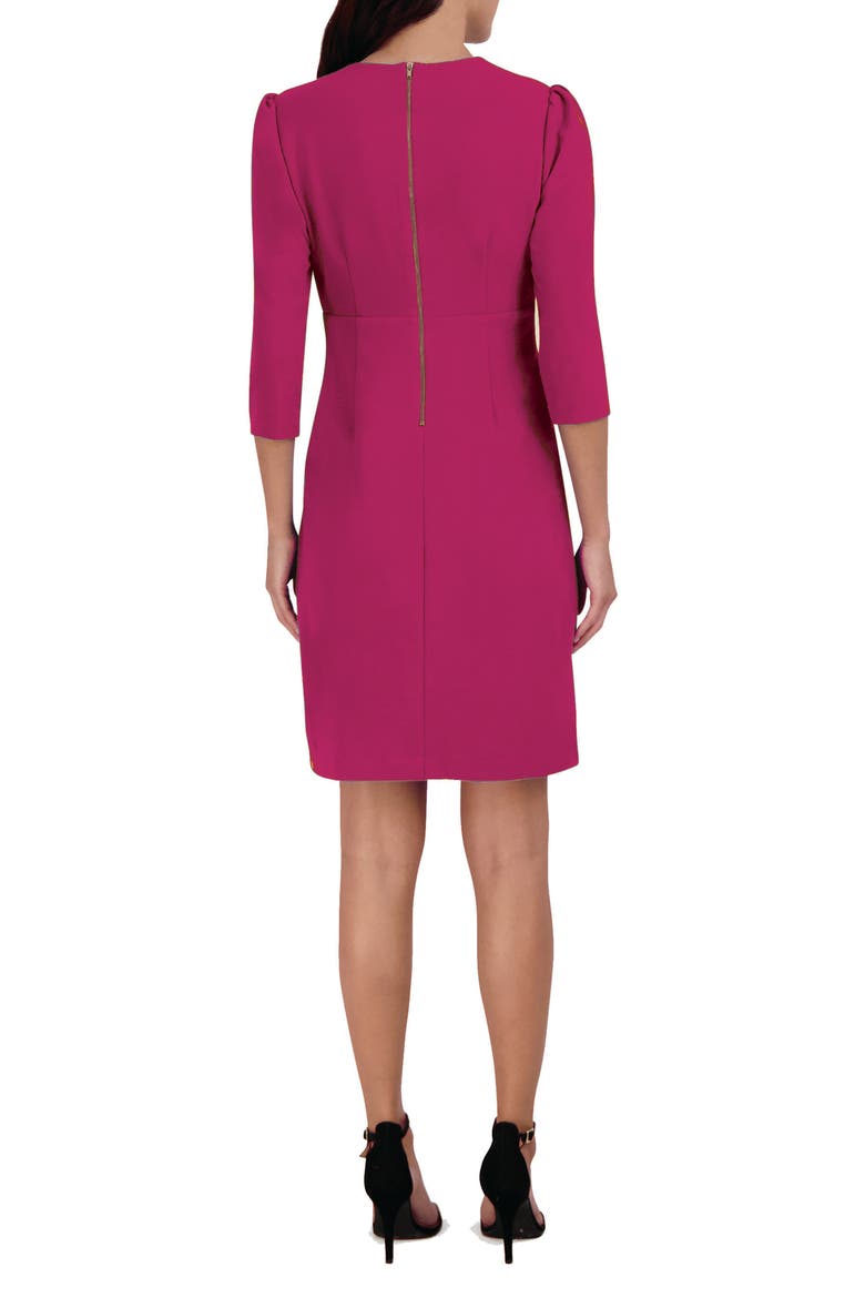 Cascade Ruffle Crepe Sheath Dress, Alternate, color, DEEP FUCHSIA
