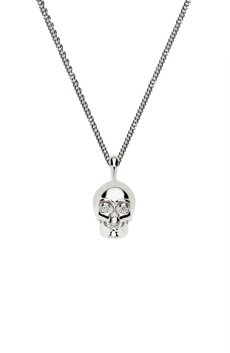 Awe Inspired Men's Diamond Skull Necklace, Main, color, 