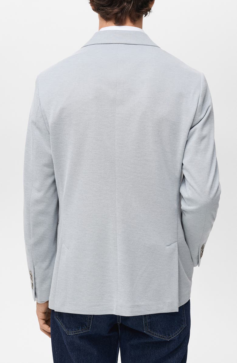 MANGO Slim Fit Textured Cotton Blend Sport Coat, Alternate, color, Sky Blue