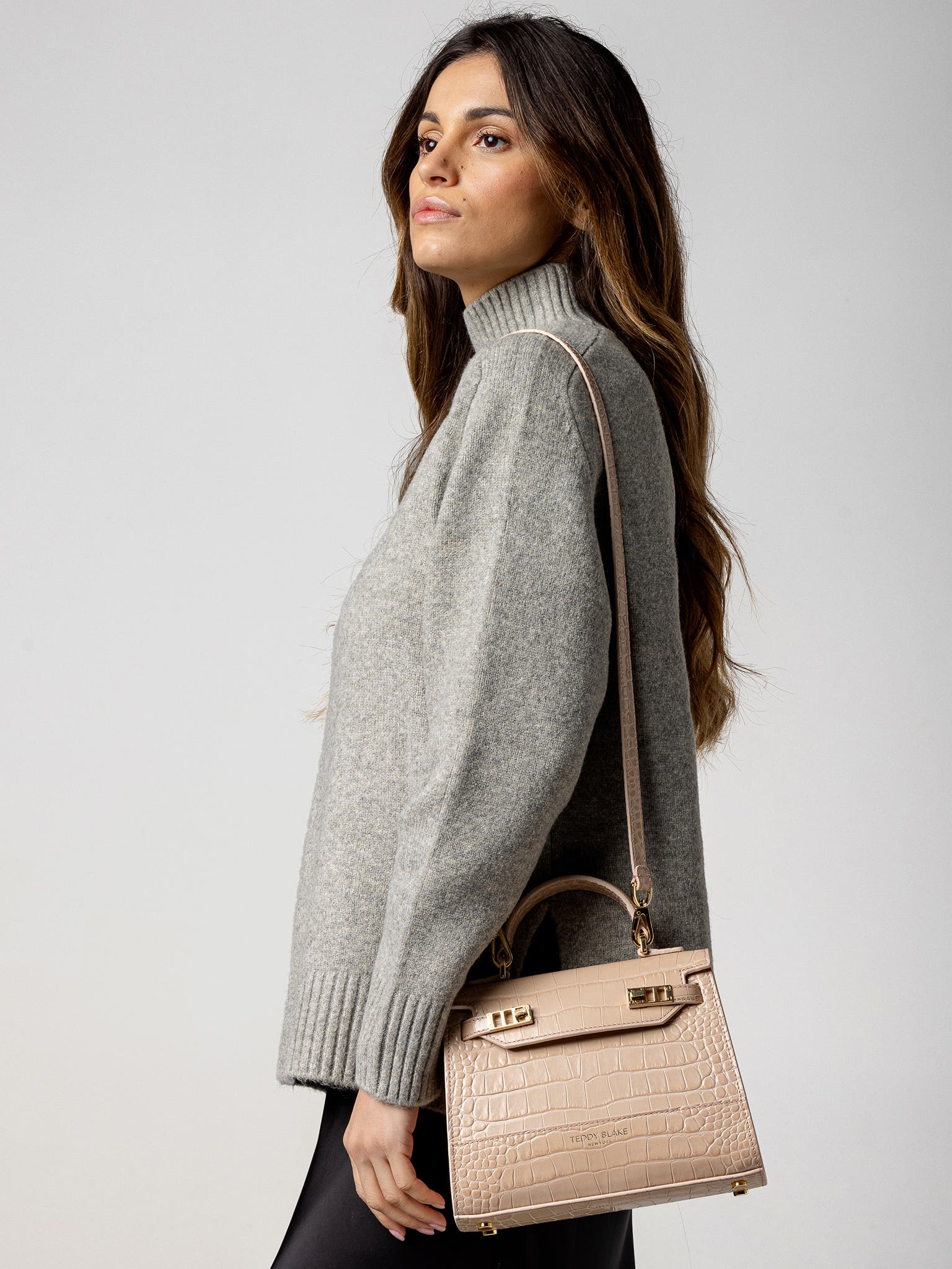 Teddy Blake Kim Croco 9", Alternate, color, Beige