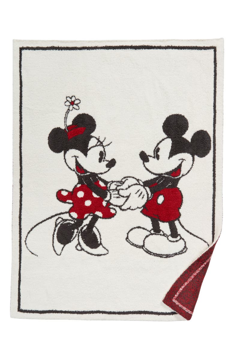 Barefoot Dreams<sup>®</sup> Disney x Barefoot Dreams<sup>®</sup> CozyChic<sup>™</sup> Classic Mickey & Minnie Baby Blanket, Main, color, 