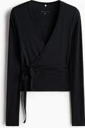 H&M Sports Wrap Top In Modal