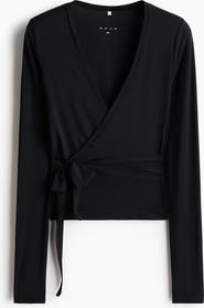 H&M Sports Wrap Top In Modal