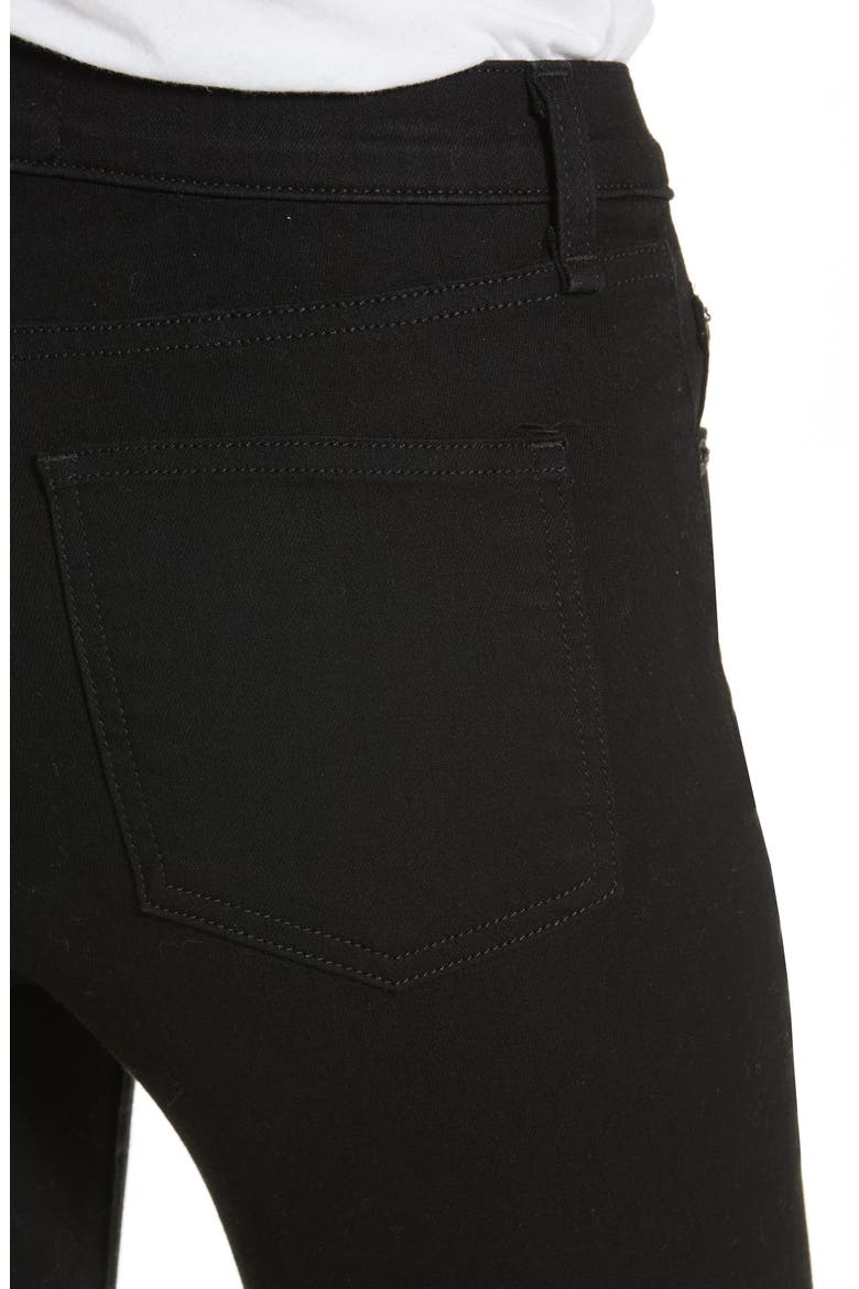 Debbie Exposed Fly Skinny Jeans, Alternate, color, RAVEN