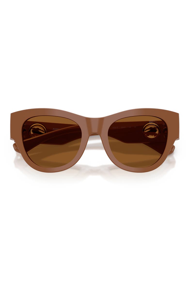 52mm Round Sunglasses, Alternate, color, BROWN / DARK BROWN