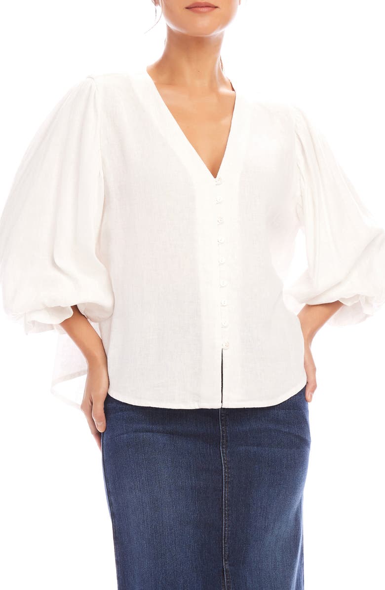 Karen Kane Blouson Sleeve Top, Main, color, 