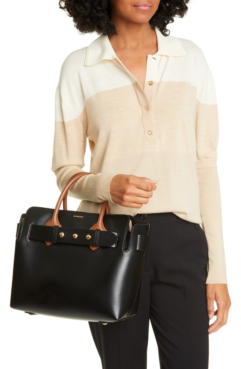 Burberry Small Belt Triple Stud Leather Bag, Alternate, color,