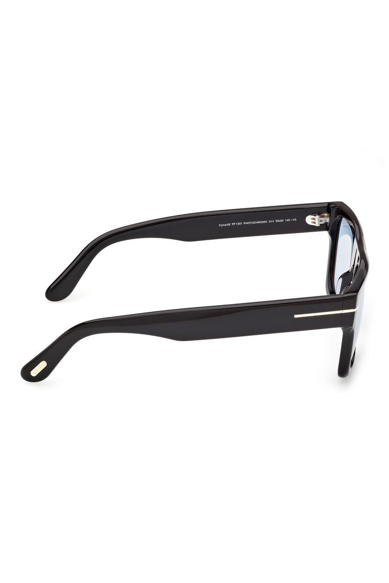 Cyrus 53mm Square Sunglasses, Alternate, color, SHINY BLACK / BLUE