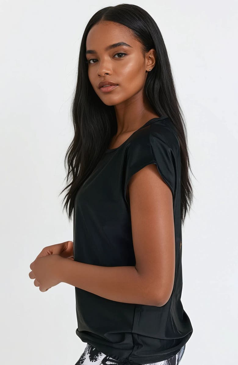 Calypsa Daphne Loose Fit Swim Top, Alternate, color, Black