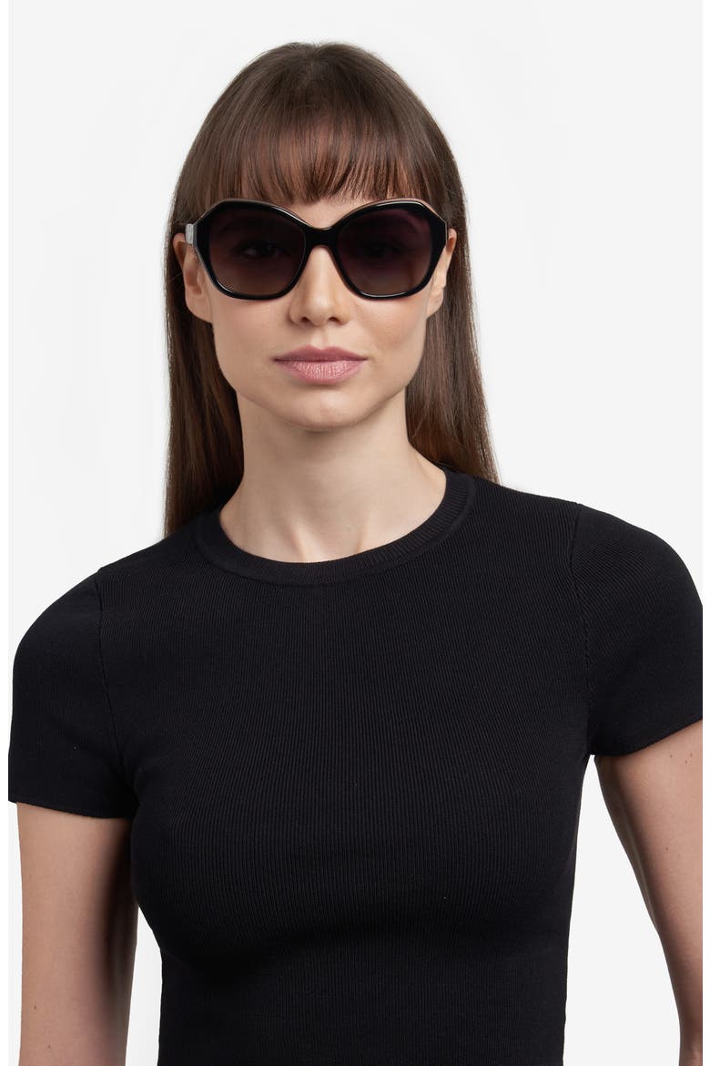 55mm lottie butterfly sunglasses, Alternate, color, BLACK