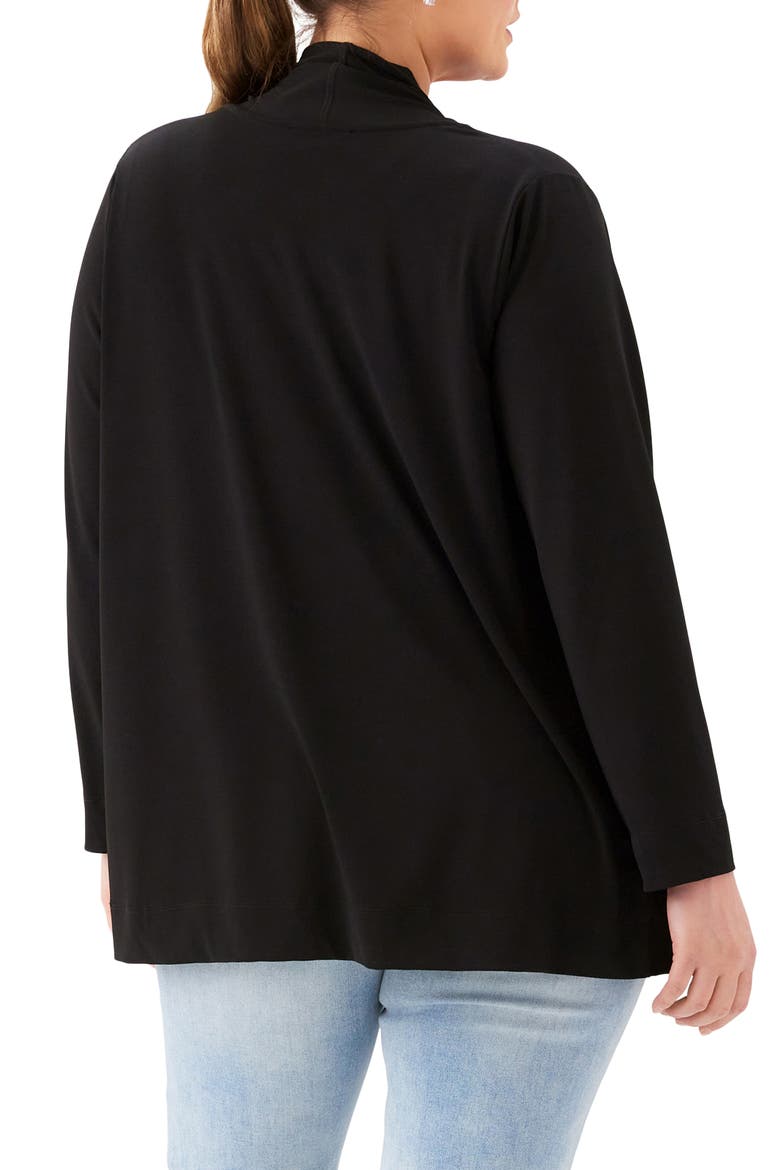 Open Front Travel Jersey Cardigan, Alternate, color, BLACK
