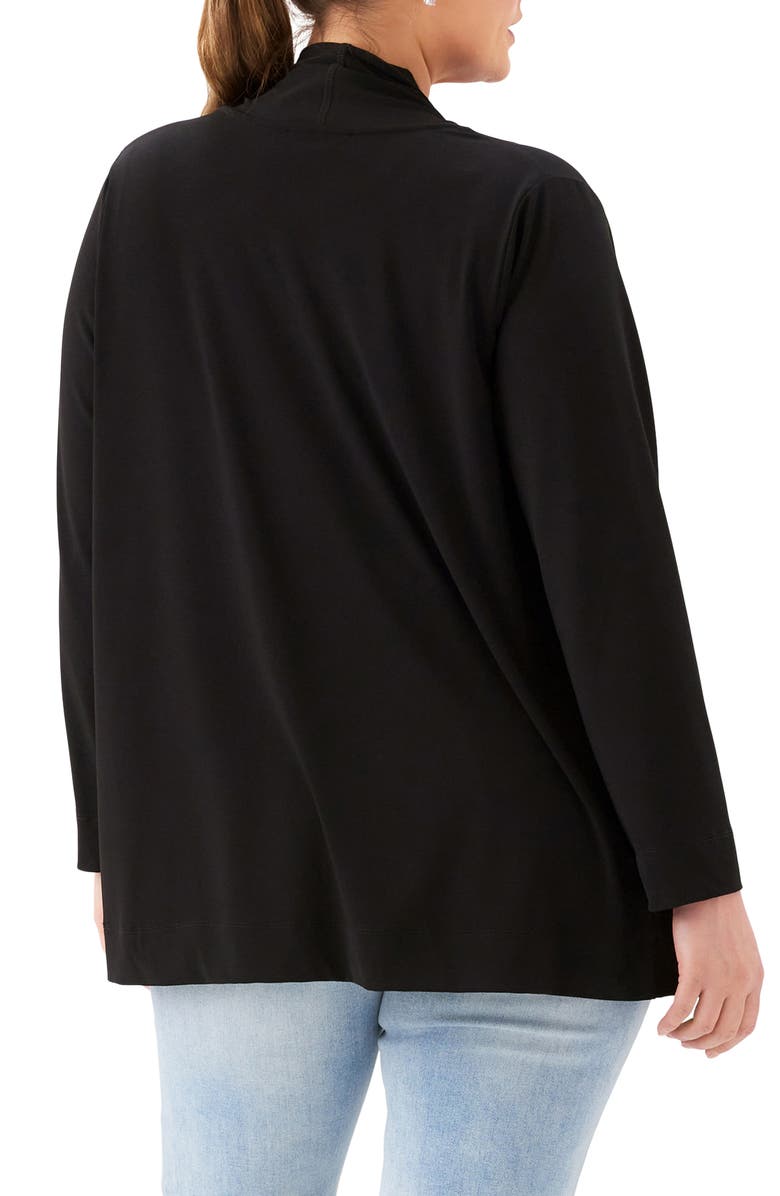Karen Kane Open Front Travel Jersey Cardigan, Alternate, color, Black