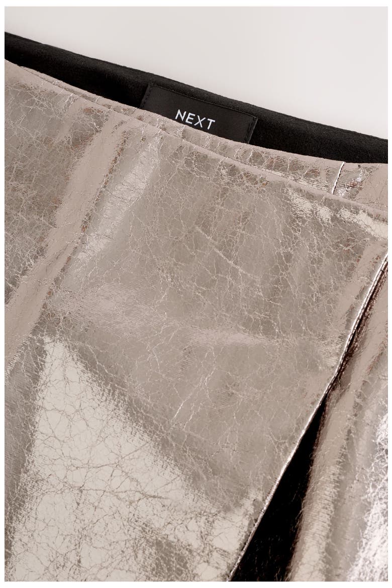 Metallic Faux Leather Miniskirt, Alternate, color, METAL