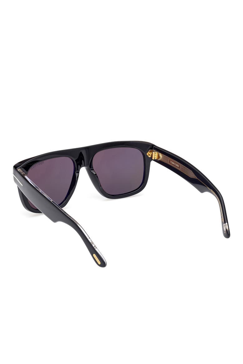 Icon 56mm Pilot Sunglasses, Alternate, color, BLACK/ CRYSTAL/ SMOKE LENSES