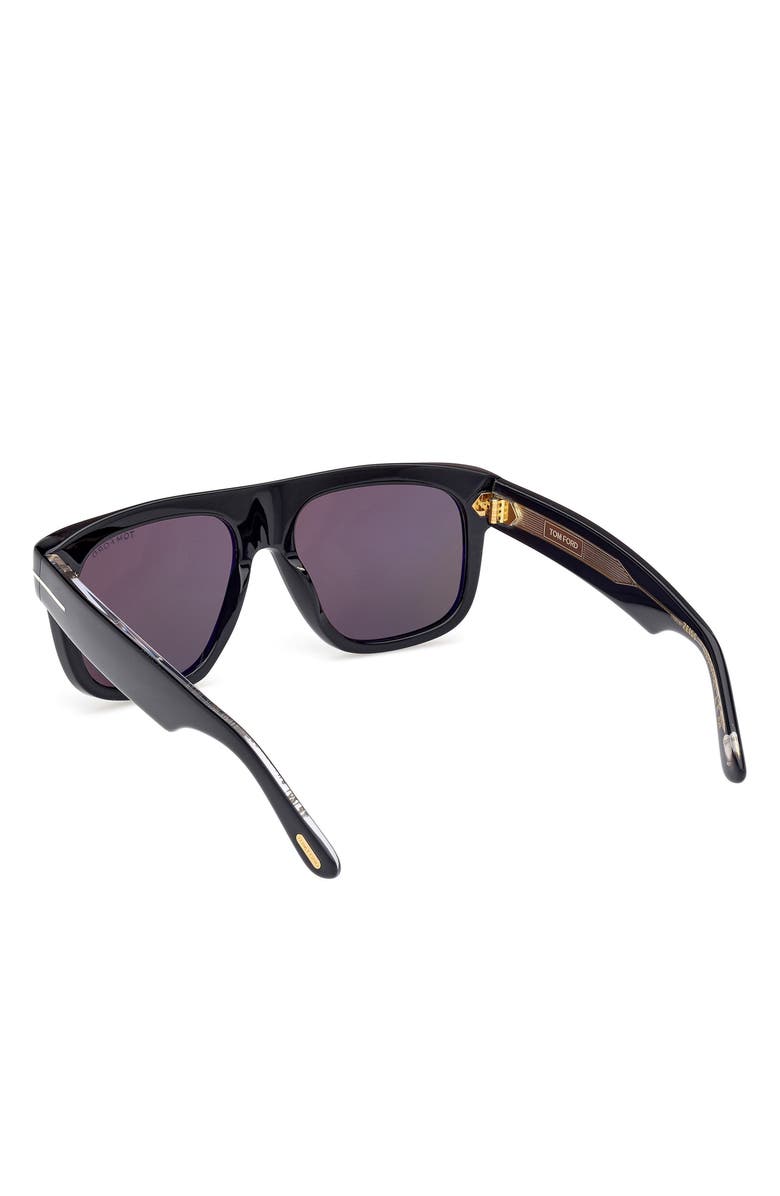 TOM FORD Icon 56mm Pilot Sunglasses, Alternate, color, Black/ Crystal/ Smoke Lenses