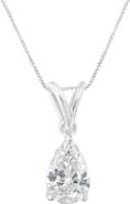 Haus of Brilliance IGI certified 10K White Gold 1/2 cttw Diamond Pear Pendant Necklace