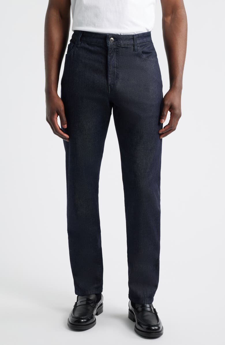 Canali Comfort Straight Leg Jeans, Main, color, Navy