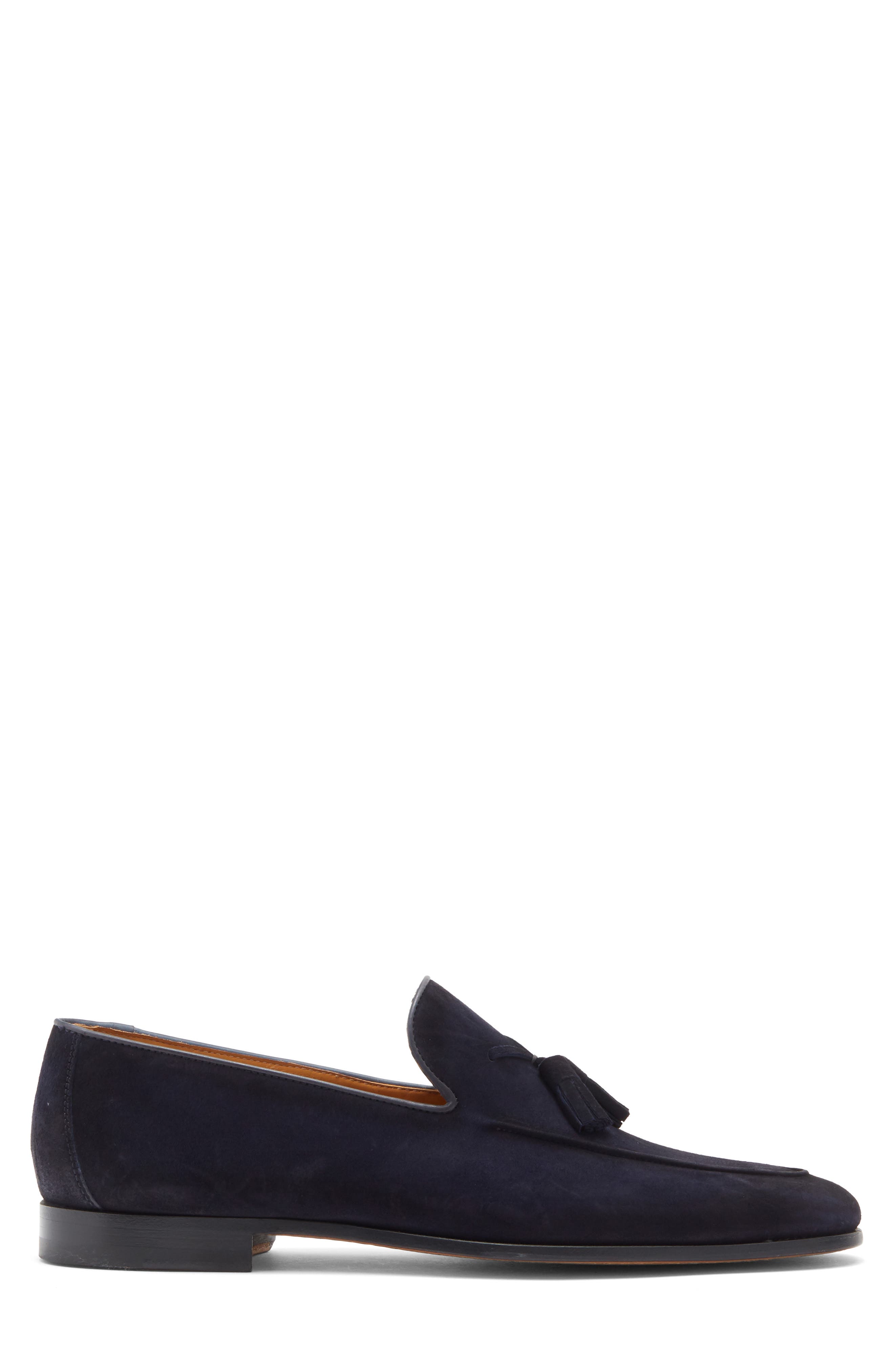 Magnanni Tassel Loafer, Alternate, color, Navy