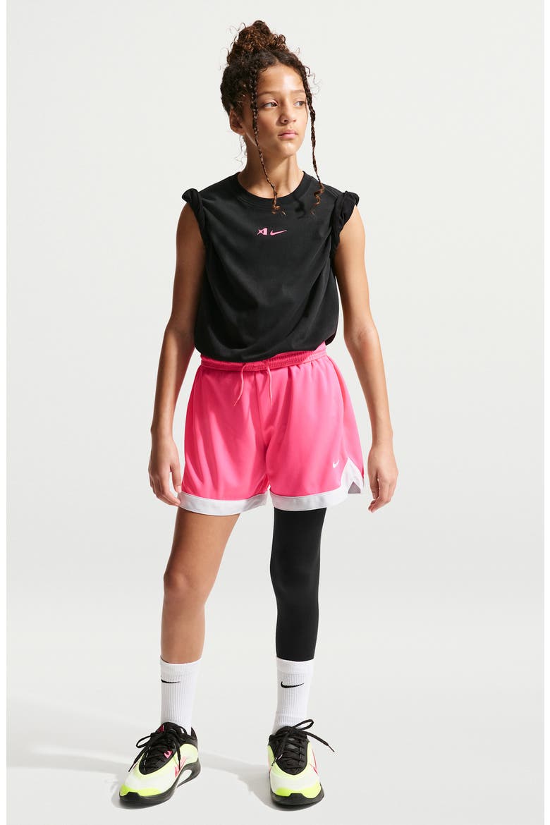 Kids' A'ja Wilson Dri-FIT Leggings, Alternate, color, BLACK/ WHITE