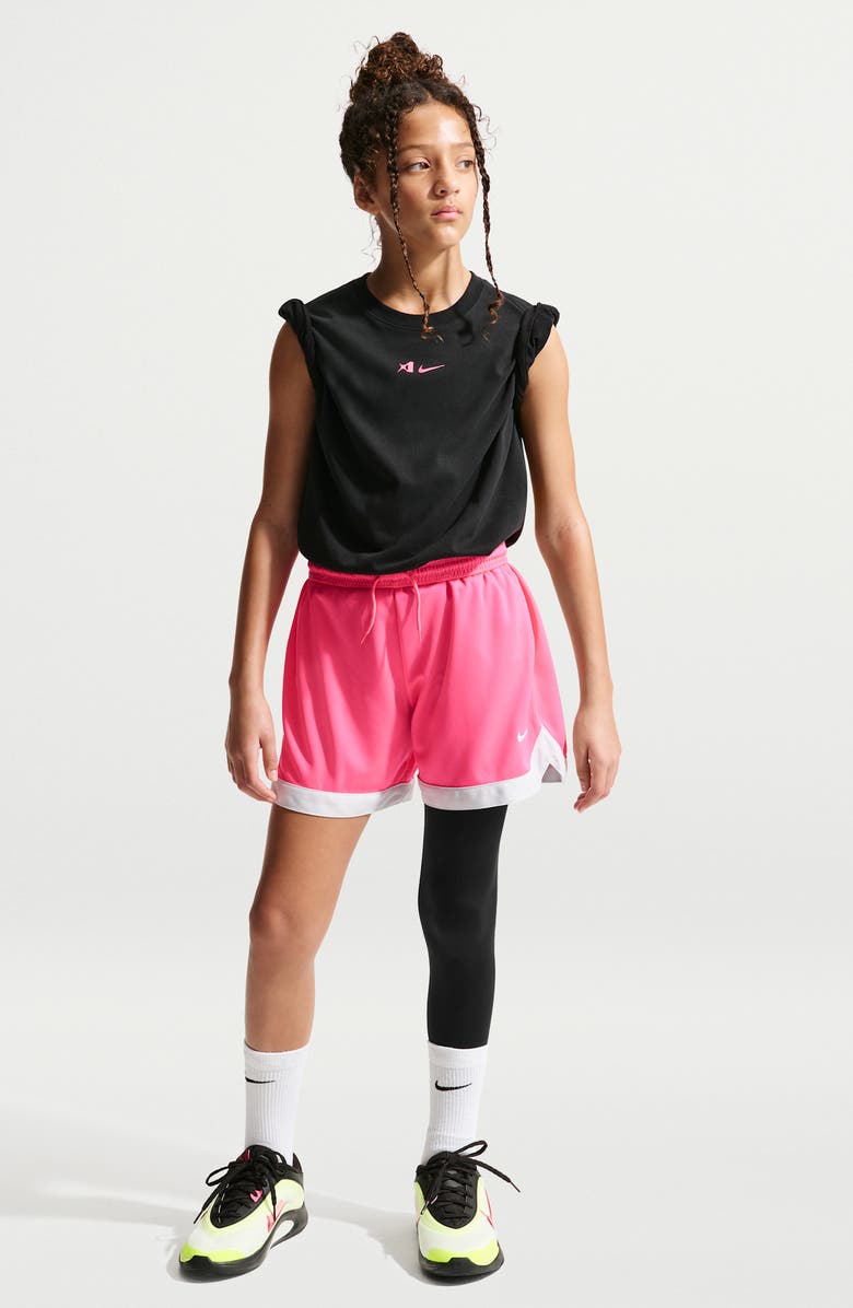 Nike Kids' A'ja Wilson Dri-FIT Leggings, Alternate, color, Black/ White