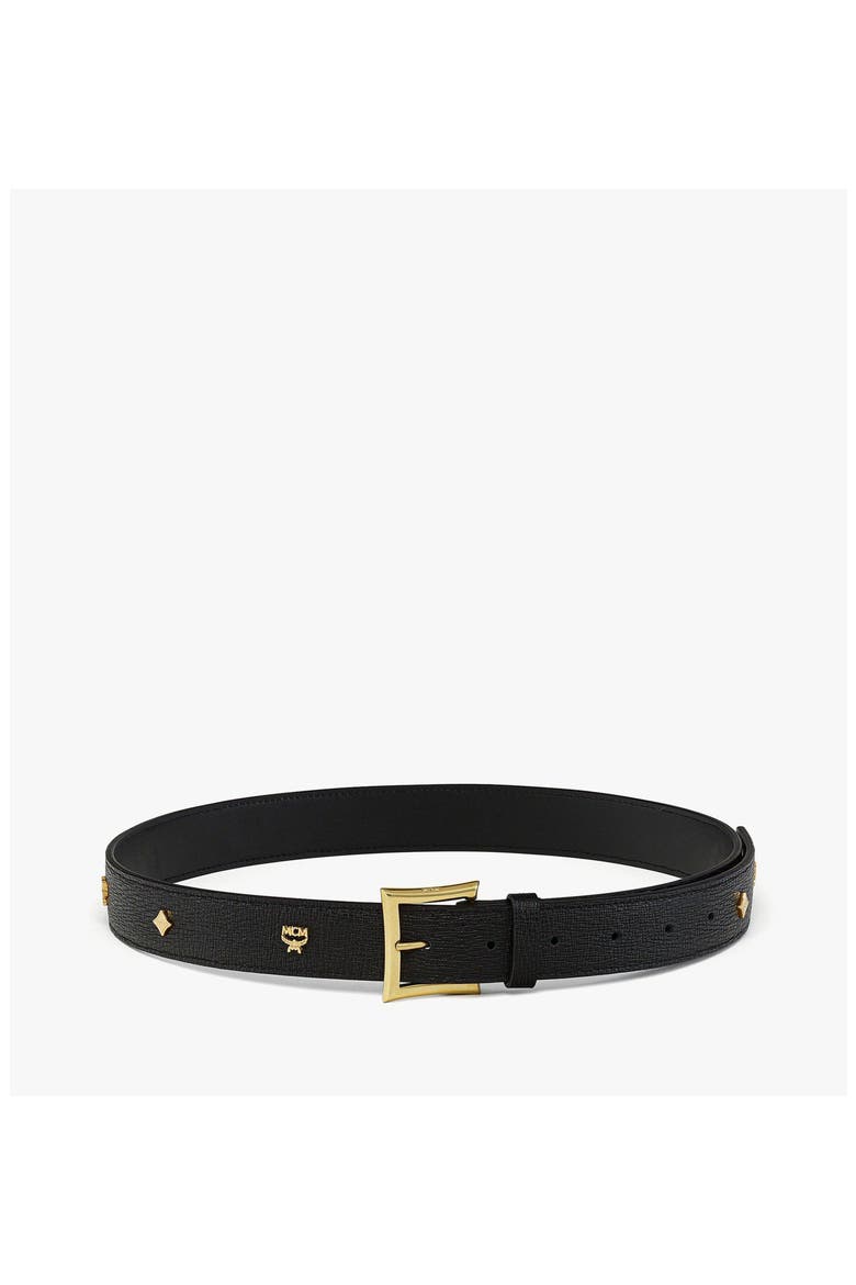 Pina Belt in Studded Leather, Main, color, Black