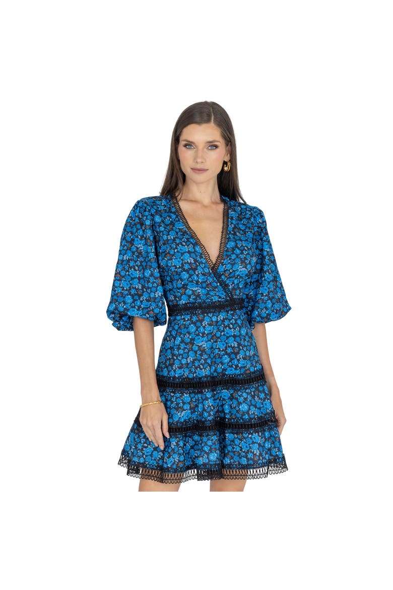 Antia Floral Dress, Alternate, color, Medium Blue