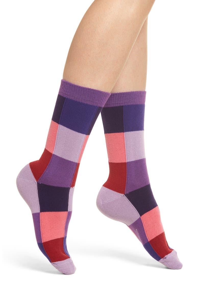 Heidi Colorblock Socks, Main, color, FUCHSIA