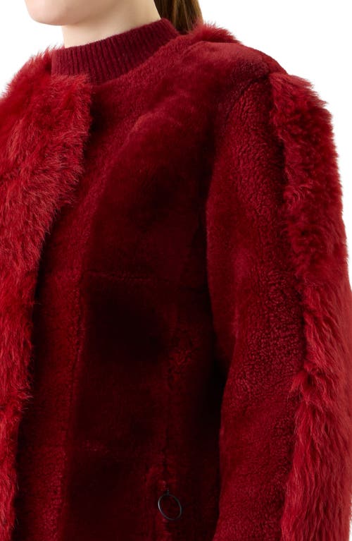 Akris Punto Genuine Shearling Jacket In Red