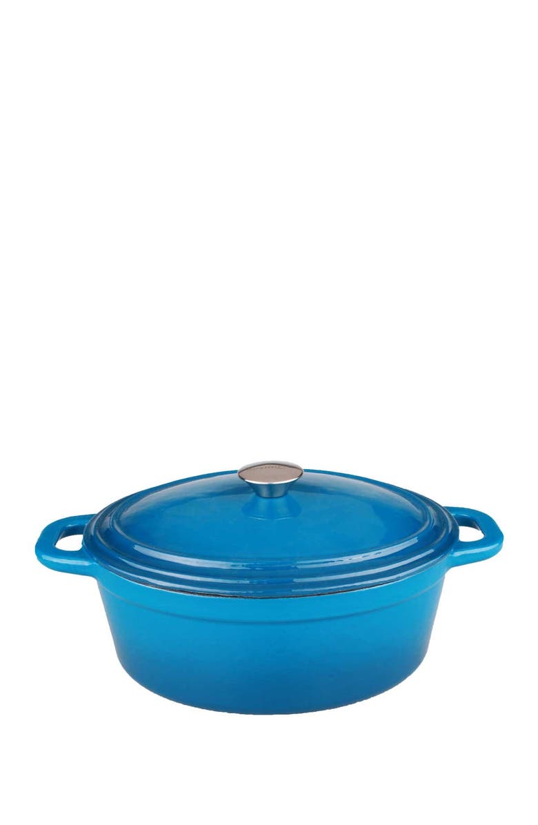 BergHOFF Cast Iron Blue Covered 8 Qt. Casserole Dish, Main, color, Blue
