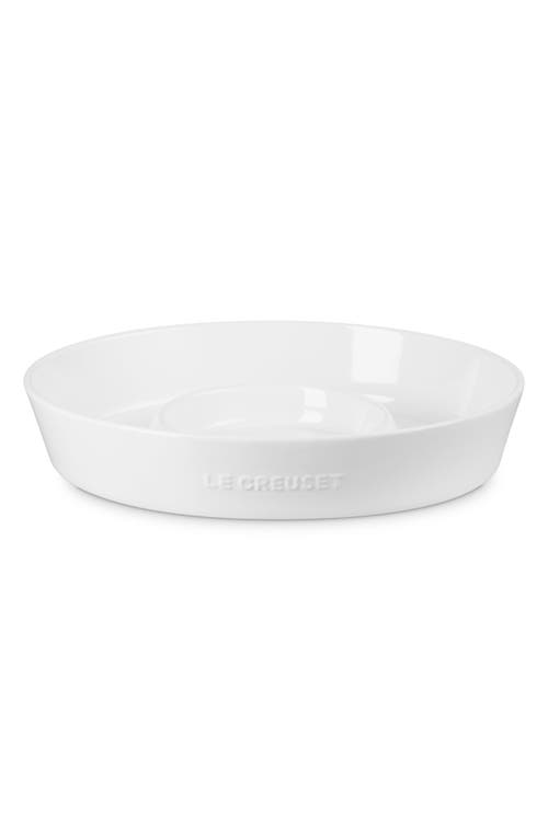Le Creuset Oval Stoneware Chip & Dip Platter In White