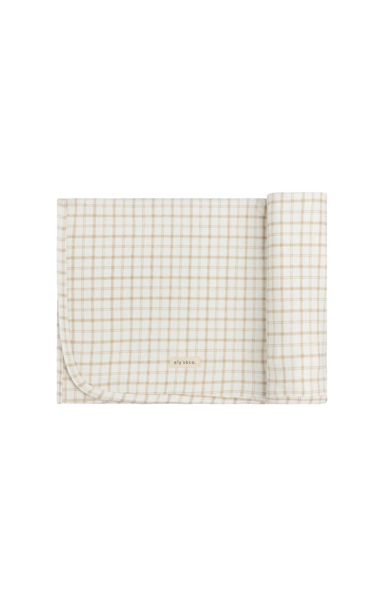 Ely's & Co. Modal French Terry Plaid Sheep Collection - Blanket, Main, color, Beige