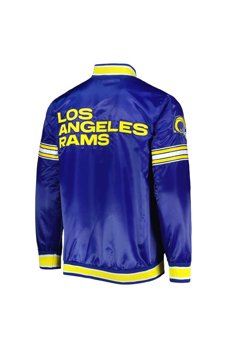STARTER Men's Starter Royal Los Angeles Rams Midfield Satin Full-Snap Varsity Jacket, Alternate, color, 