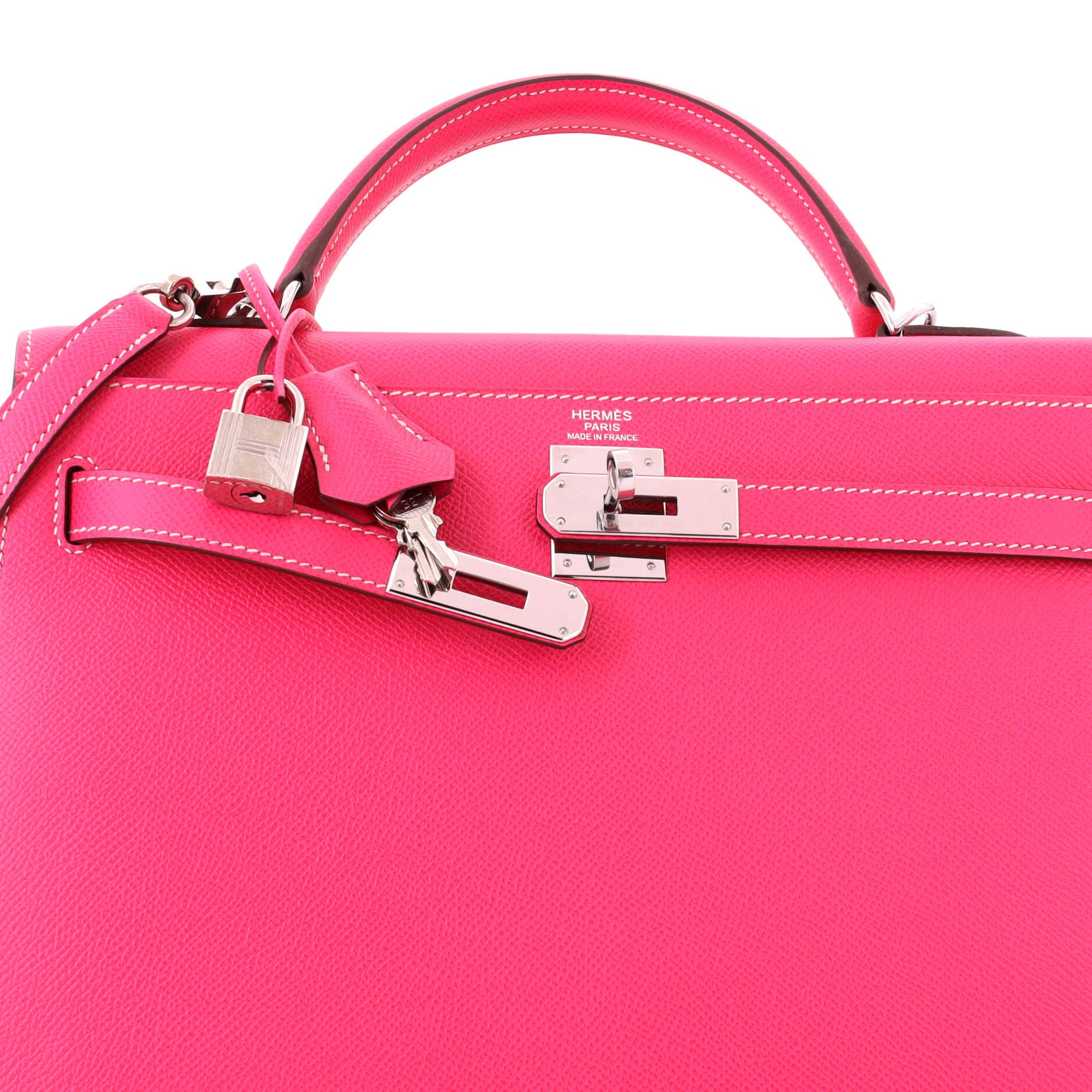 Pre-Owned Hermes Kelly Handbag Pink Epsom with Palladium Hardware 32, Alternate, color, Rose Tyrien