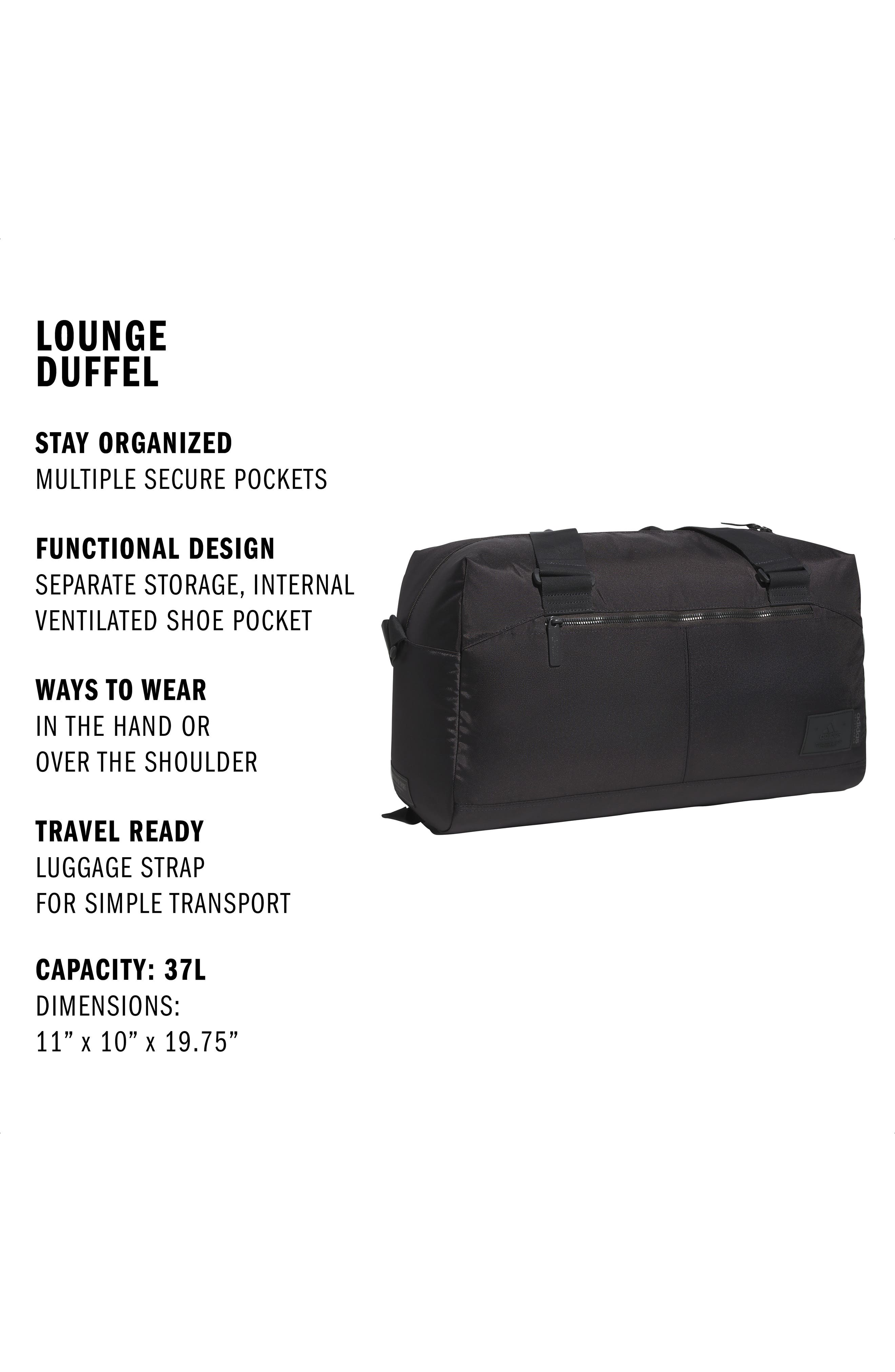 adidas Lounge Duffel, Alternate, color, Dark Grey