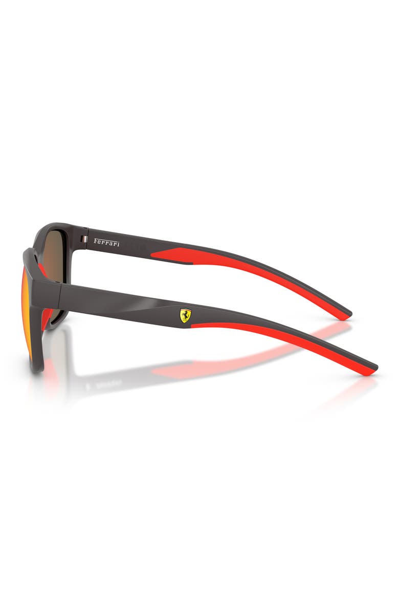 56mm Square Sunglasses, Alternate, color, MATTE GREY / RED GOLD MIRROR