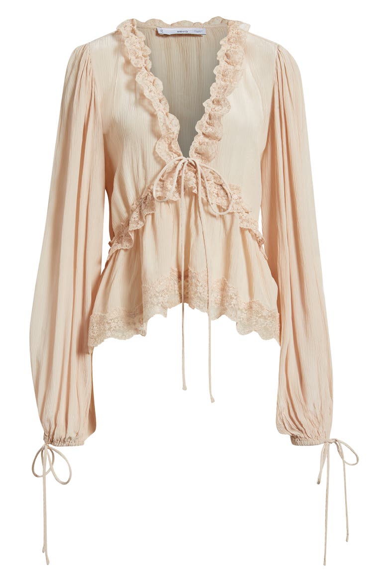 Glicine Lace Trim Top, Alternate, color, PALE PINK