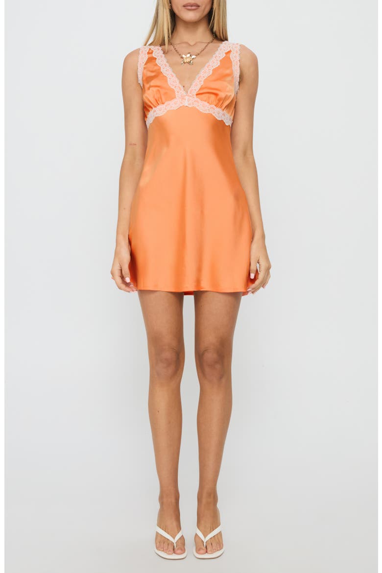 Lillipilly Lace Trim Minidress, Main, color, ORANGE