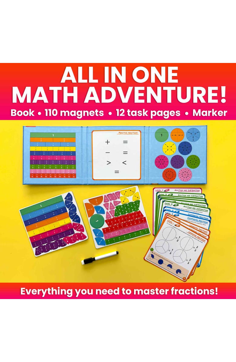 Quokka Magnetic Travel Puzzle Set - Animal, Space, Princess, and Math Puzzles for Kids, Alternate, color, Fraction Learning