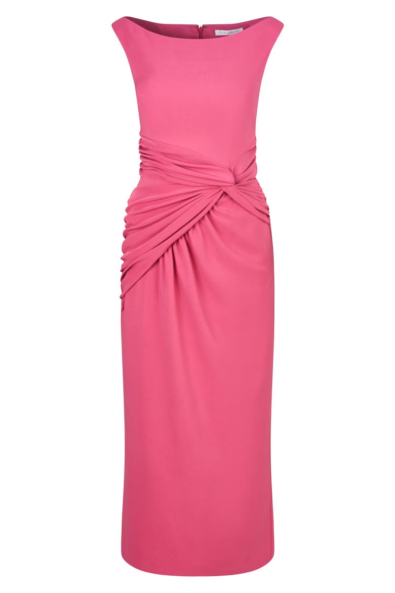 Sabina Twist Front Midi Dress, Alternate, color, BERRY SORBET