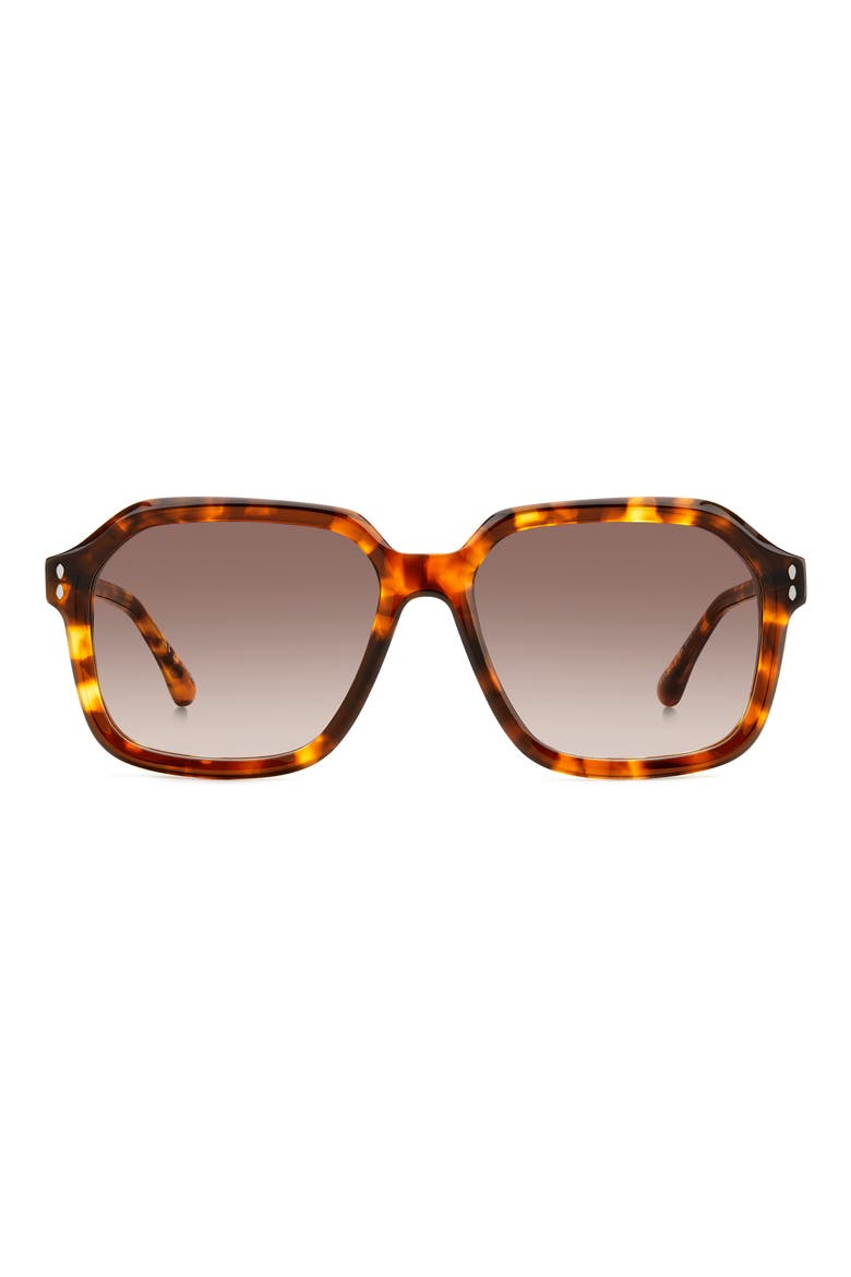 56mm Sqaure Sunglasses, Main, color, BROWN HAVANA