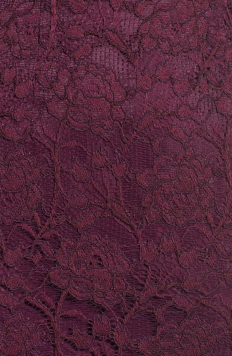 Adrianna Papell Rose Lace Sheath Dress, Alternate, color, Mulberry