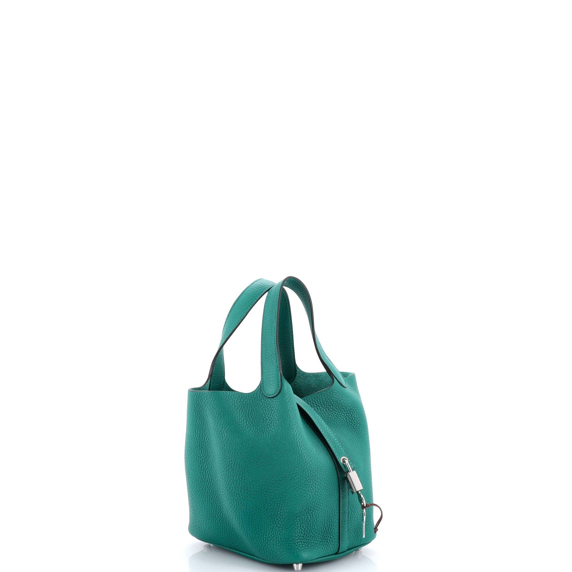 Pre-Owned Hermes Picotin Lock Bag Clemence PM, Alternate, color, Vert Vertigo