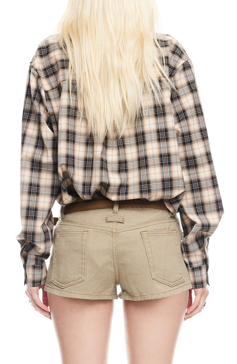 LIONESS Vacanza Plaid Shirt, Alternate, color, Cool Chocolate Plaid