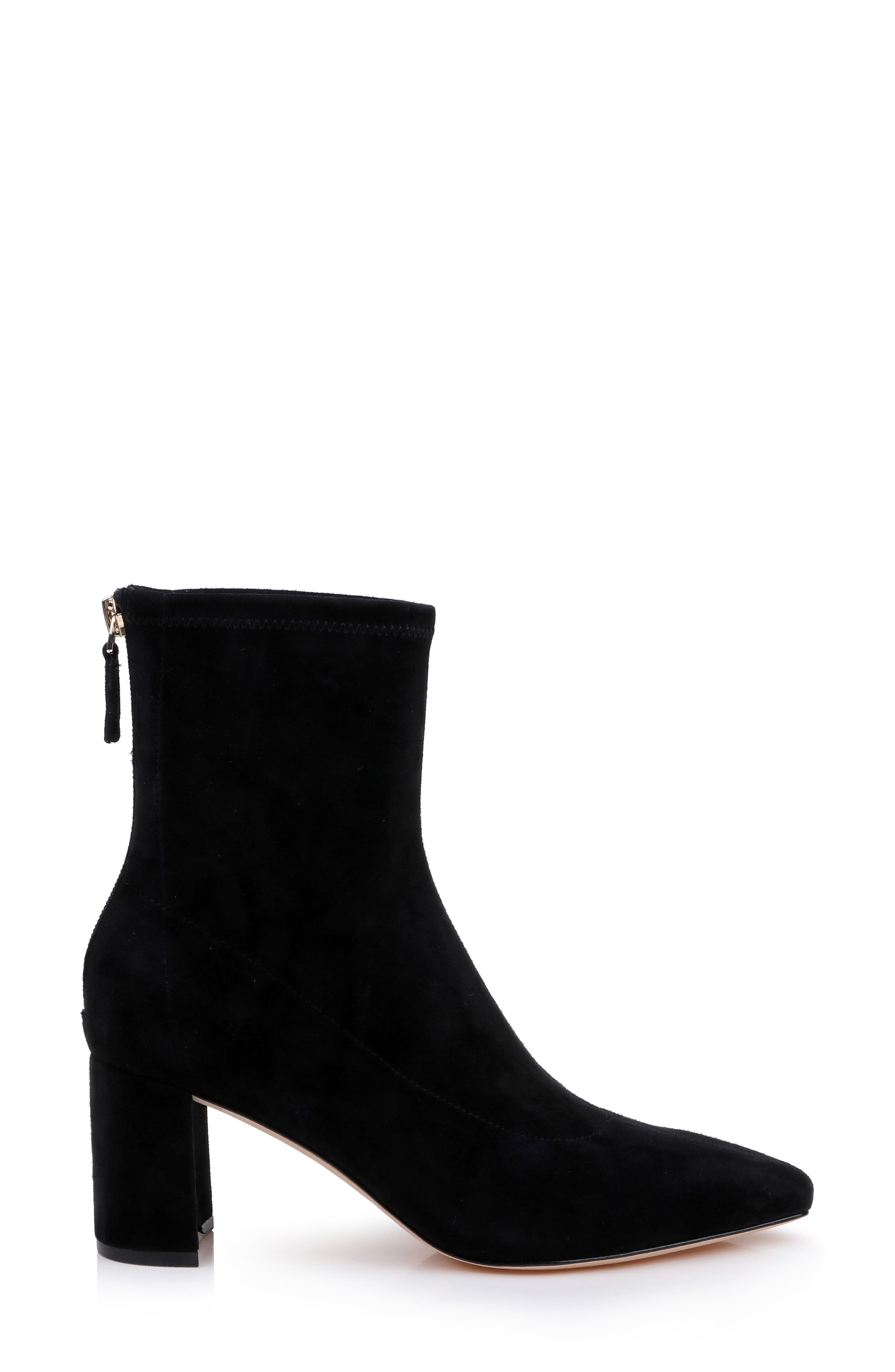 Sallie Stretch Leather Bootie, Alternate, color, BLACK SUEDE