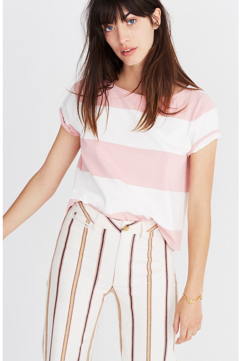 Setlist Boxy Stripe Tee, Alternate, color, PINK ICING