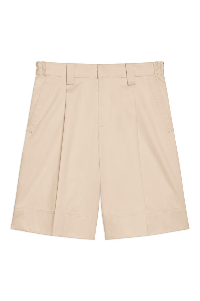 Relaxed Fit Pleat Front Chino Shorts, Alternate, color, OATMEAL